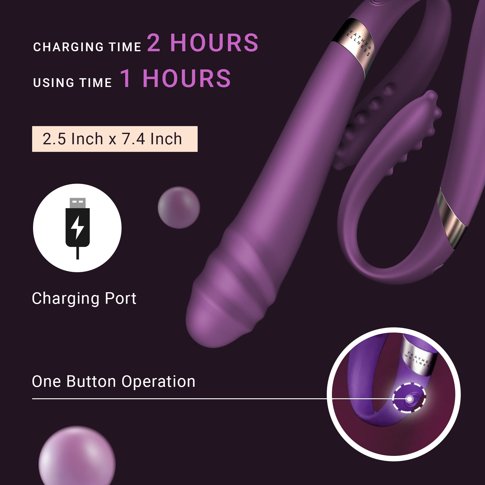 Dual Vibrating Firm Massager - Feather Wellness Dual Vibrating Firm Massager - Feather Wellness