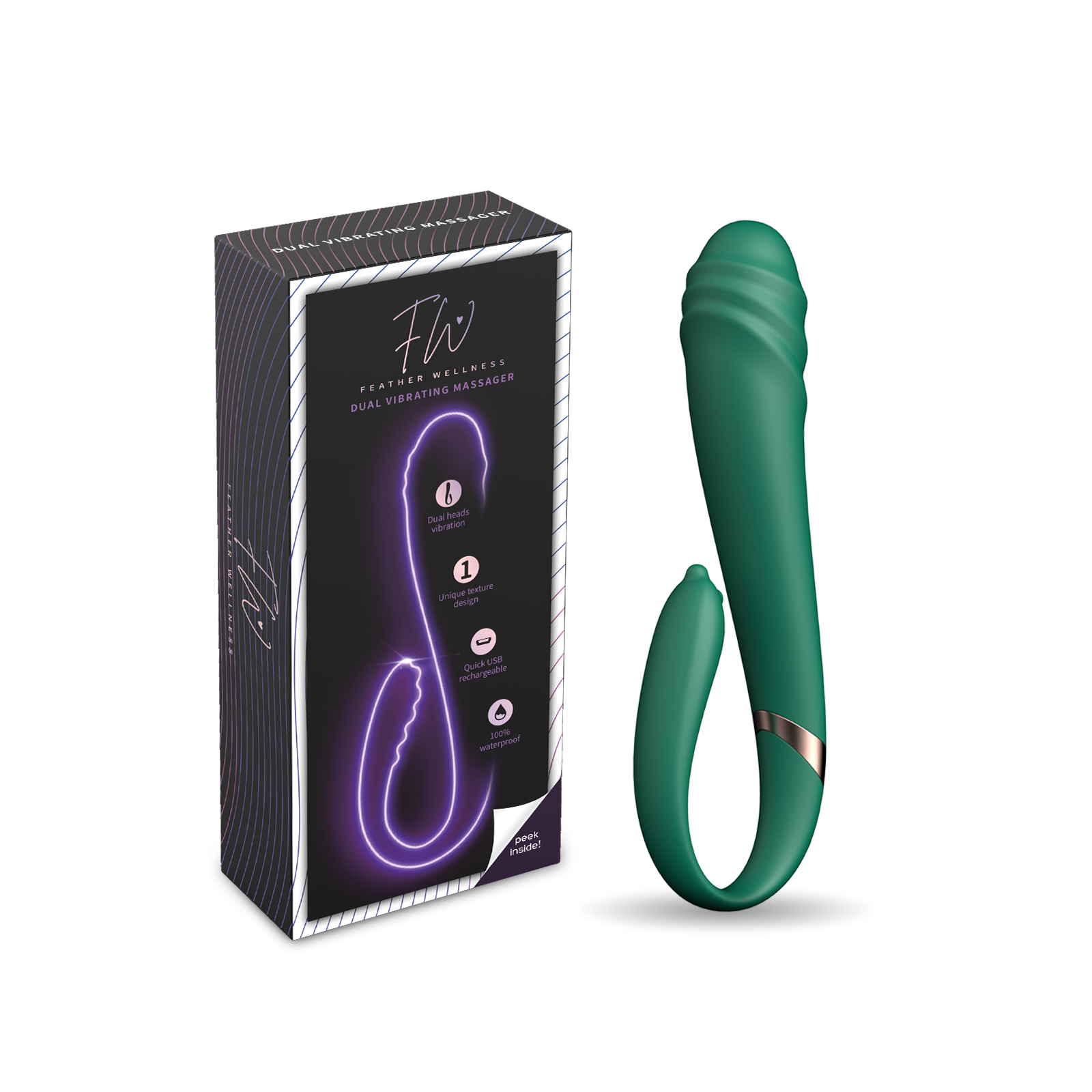 Dual Vibrating Firm Massager - Feather Wellness Dual Vibrating Firm Massager - Feather Wellness